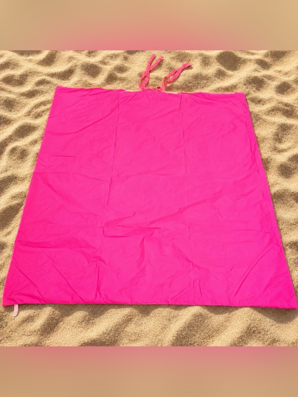 Victoria's Secret Summer Sunset Roll Up Beach Blanket Mat Pink Striped 48x56 VS - Picture 3 of 9